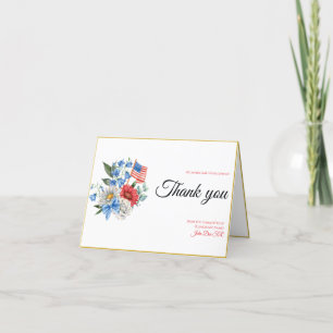 Gold Patriotic Committee Volunteer Donor Awareness Thank You Card