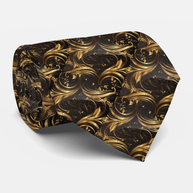 Gold Pattern 1 Tie (Rolled)