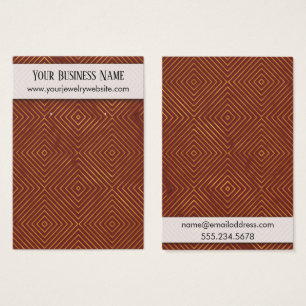 Gold Pattern Burgundy Earring Holder Display Card