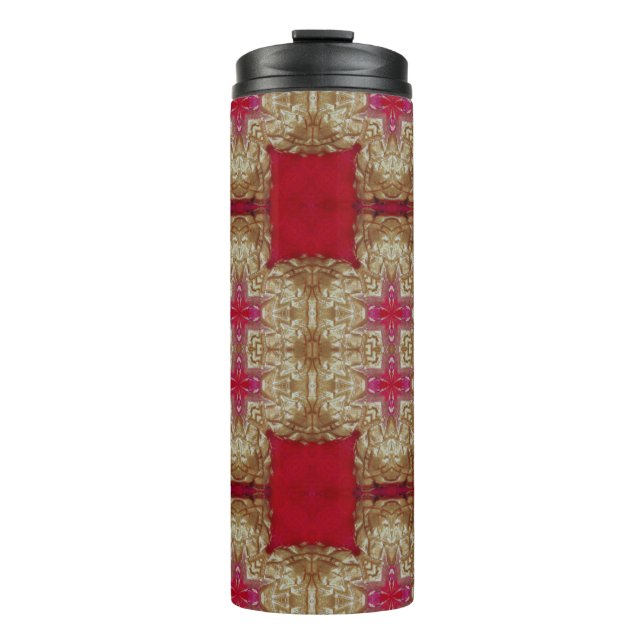 Gold pattern cement wall closeabstract, ancient thermal tumbler (Front)