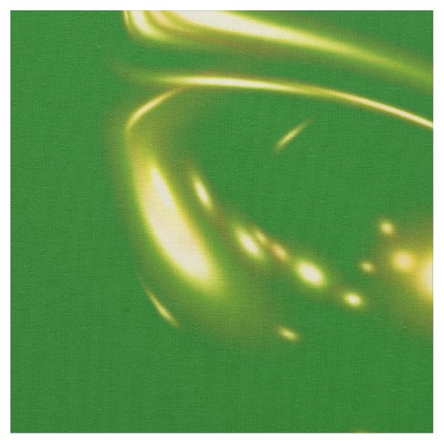 gold pattern in green fabric (Close Up)