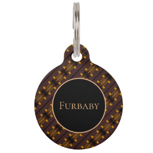 Gold Pattern Pet Tag