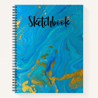 Gold Pattern School Sketchbook Notebook