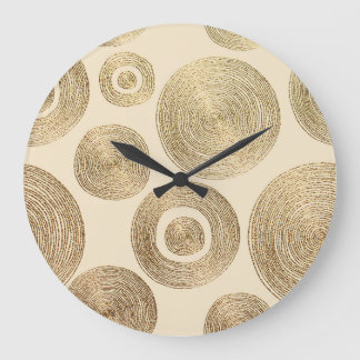 Gold pattern: shiny abstract luxury design large clock