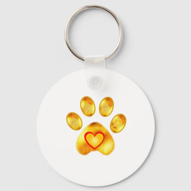 Gold Paw Key Ring (Front)