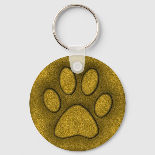 GOLD PAW PRINT KEY RING (Front)