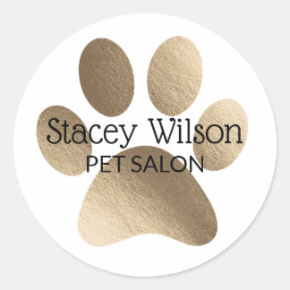 Gold Paw Print Logo On White Product Label