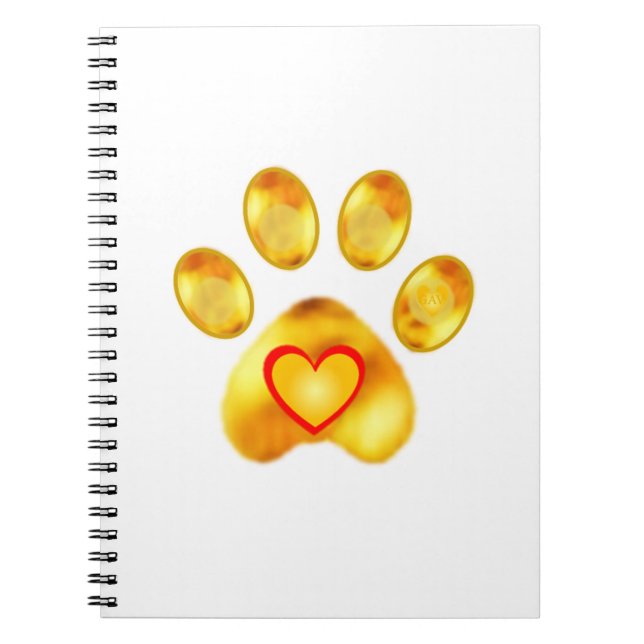 Gold Paw Spiral Notebook (Front)