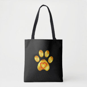 Gold Paw Tote Bag