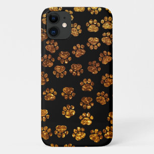 Gold Paws, Glitter Paws, Gold Glitter, Dog Paws iPhone 11 Case