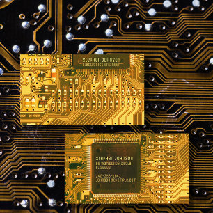 Gold PCB, Printed Circuit - Technology Engineering Business Card