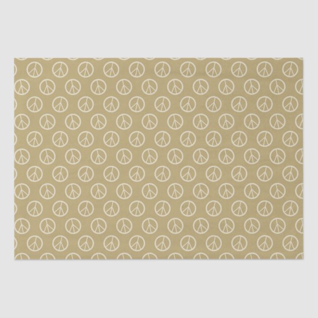 Gold Peace Signs Tissue Paper (Front)