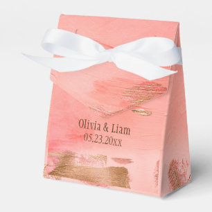 Gold Peach Melon Brown Elegant Modern Wedding Favour Box
