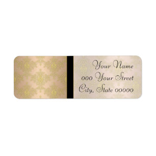 Gold Peachy Pink Damask Wedding