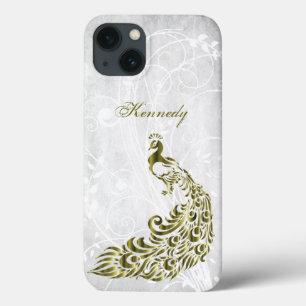 Gold Peacock Personalised iPhone X case