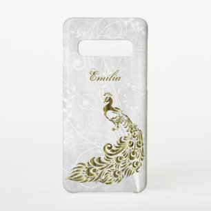 Gold Peacock Personalised Samsung Galaxy Case