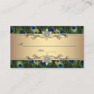 Gold Peacock Seating Place Cards