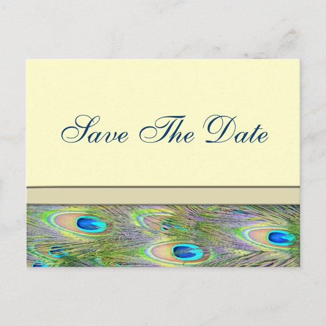 Gold Peacock Wedding Invitations (Front)