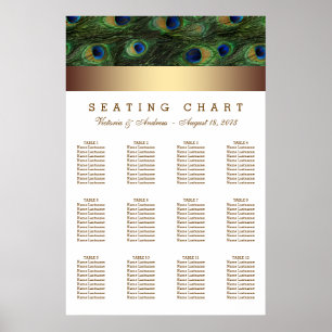 Gold Peacock Wedding Seating Chart