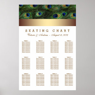 Gold Peacock Wedding Seating Chart