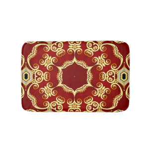 Gold pearl: decorative frame illustration. bath mat