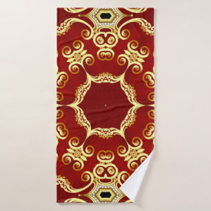 Gold pearl: decorative frame illustration. bath towel