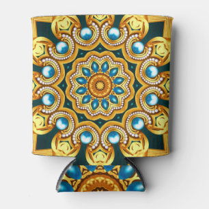 Gold Pearl Decorative Frame Illustration Can Cooler