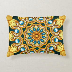 Gold Pearl Decorative Frame Illustration Cushion
