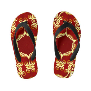 Gold pearl: decorative frame illustration. kid's jandals