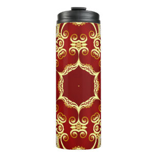 Gold pearl: decorative frame illustration. thermal tumbler