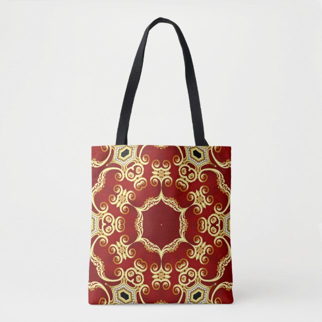 Gold pearl: decorative frame illustration. tote bag (Front)