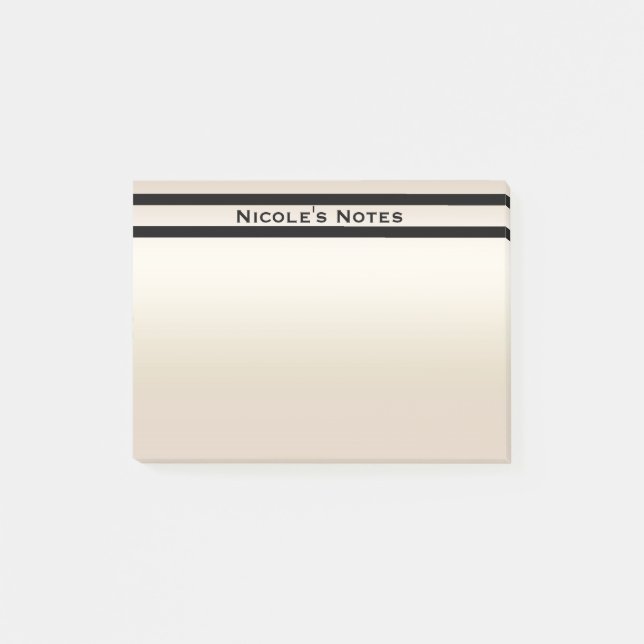 Gold Pearl Shimmer Glam Chic Modern Personalised Post-it Notes (Front)