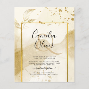 Gold Pearl WEDDING Alcohol INK Abstract LeahG Flyer