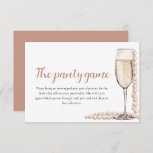 Gold Pearls and Prosecco Bridal Shower Panty Game Enclosure Card