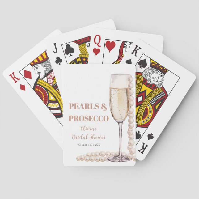 Gold Pearls and Prosecco Classic Playing Cards (Back)