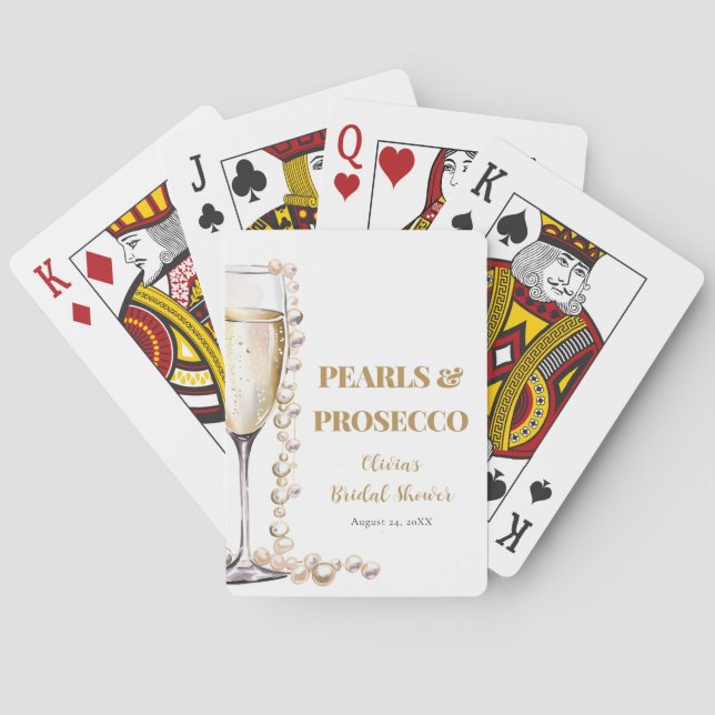 Gold Pearls and Prosecco Classic Playing Cards (Back)