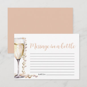 Gold Pearls and Prosecco Message In A Bottle Game Enclosure Card