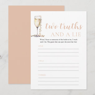 Gold Pearls and Prosecco Two Truths and a Lie Game Invitation