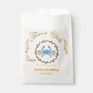 Gold & Pearls Cancer 1st Birthday Thank You Favour Bags