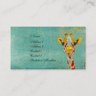 Gold Peeking Giraffe Business Card/Tags Business Card