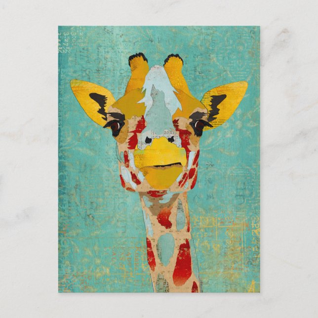 Gold Peeking Giraffe  Postcard (Front)