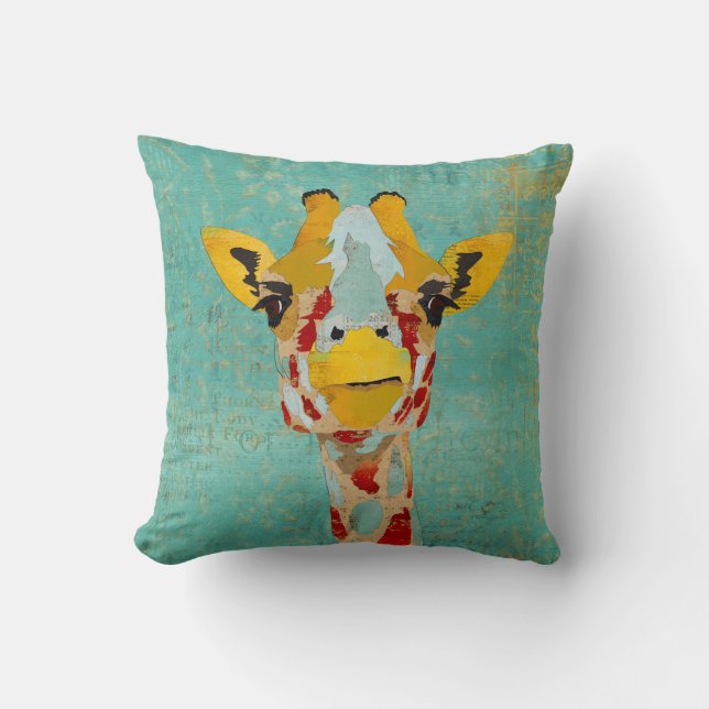 Gold Peeking Giraffes MoJo Pillows (Front)