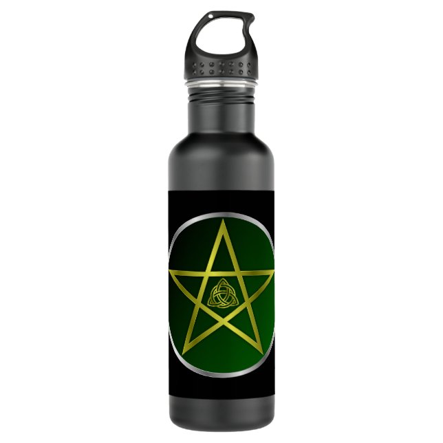 Gold pentacle 710 ml water bottle (Front)