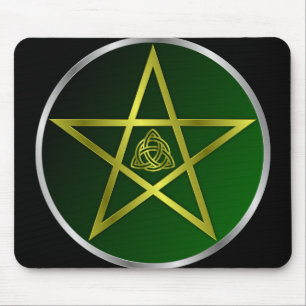 Gold pentacle mouse pad
