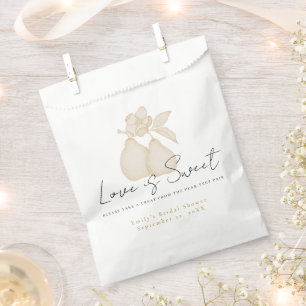 Gold Perfect Pear Bridal Shower   Love is Sweet Favour Bags
