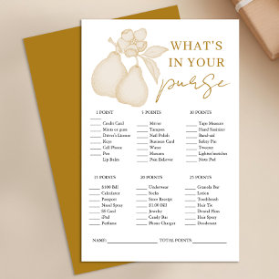 Gold Perfect Pear Bridal Shower Purse Game