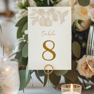 Gold Perfect Pear Wedding Table Number