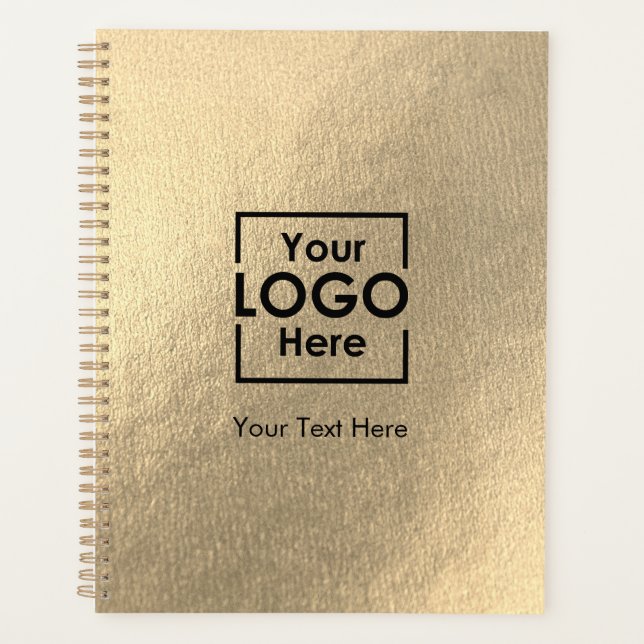 Gold Personalised Business Logo Text Corporate Planner (Front)