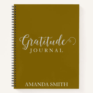 Gold Personalised Gratitude Journal Silver Print 