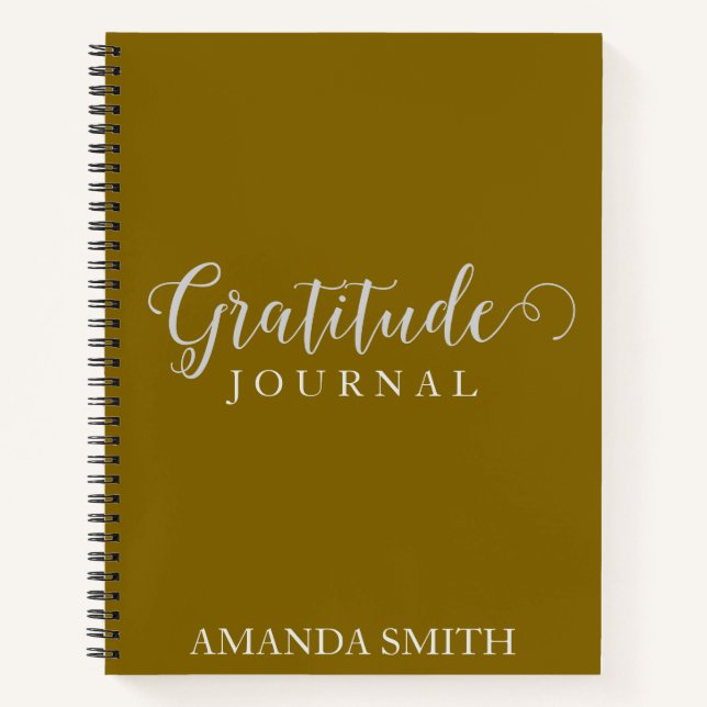 Gold Personalised Gratitude Journal Silver Print  (Front)